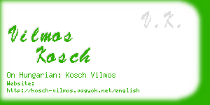 vilmos kosch business card